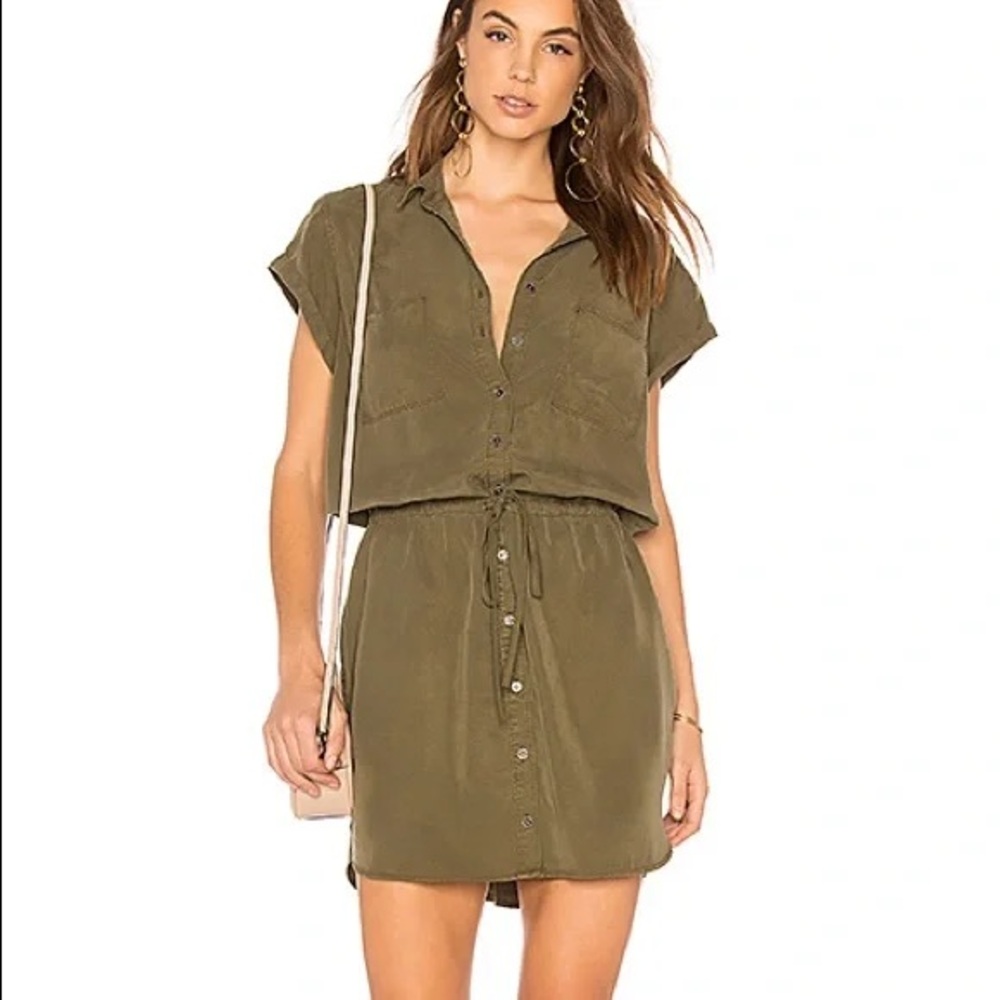Paige Mila Shirtdress in Olive Green